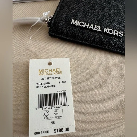✨NWT✨Michael Kors Jet Set Black Card Case - Picture 5 of 9